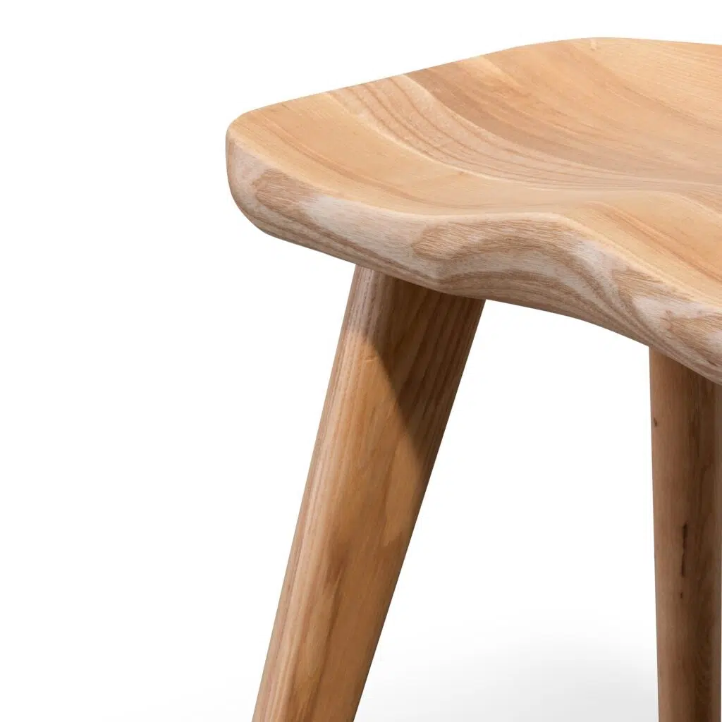 Vena 45cm Natural Barstool - Modern Solid Wood Design