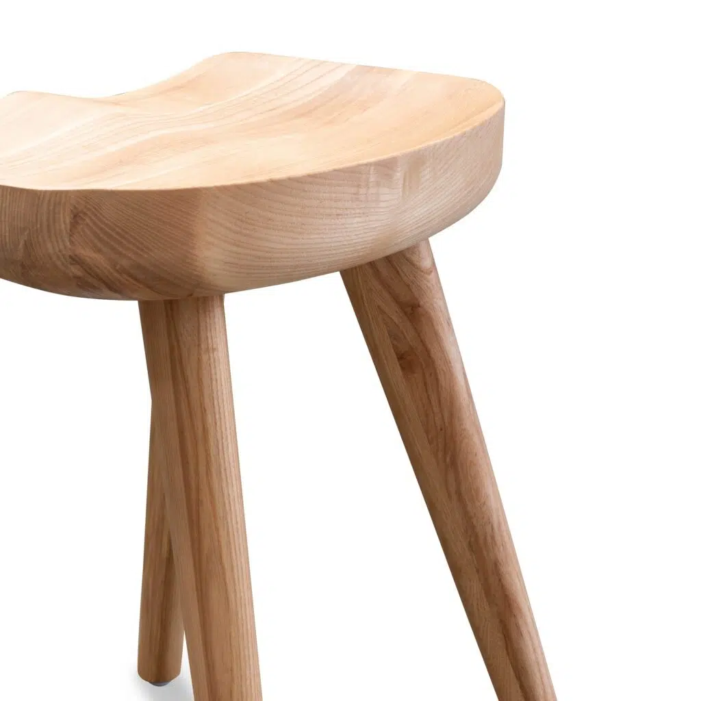 Vena 45cm Natural Barstool – Solid Wood Minimalist Design for Modern Interiors