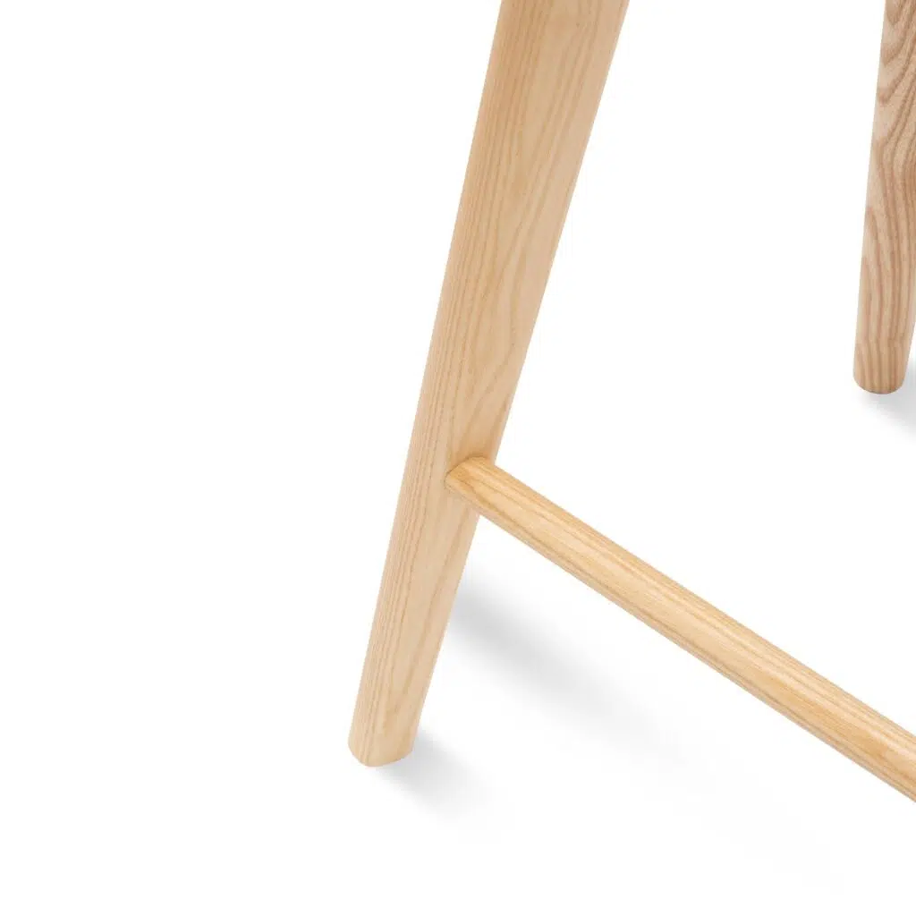 Scandinavian-inspired natural ash wood bar stool set of 2