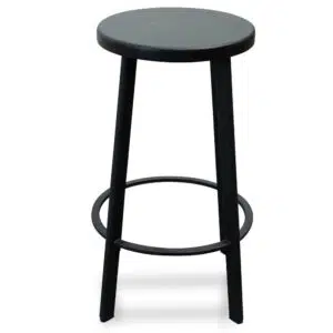 Modern Black Timber Bar Stool with Durable Frame