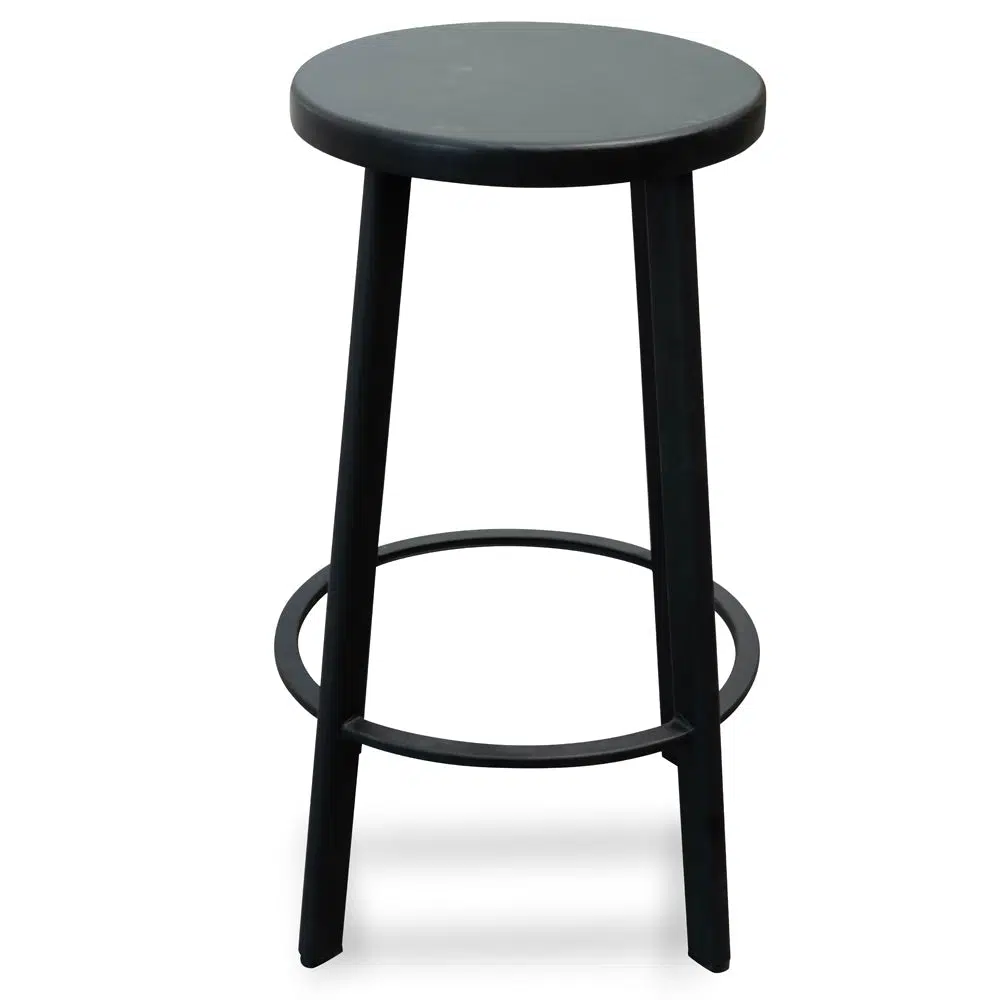 Modern Black Timber Bar Stool with Durable Frame