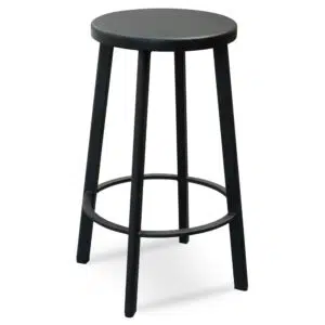 Modern Black Timber Bar Stool – 65cm Set of 2 Durable Frame