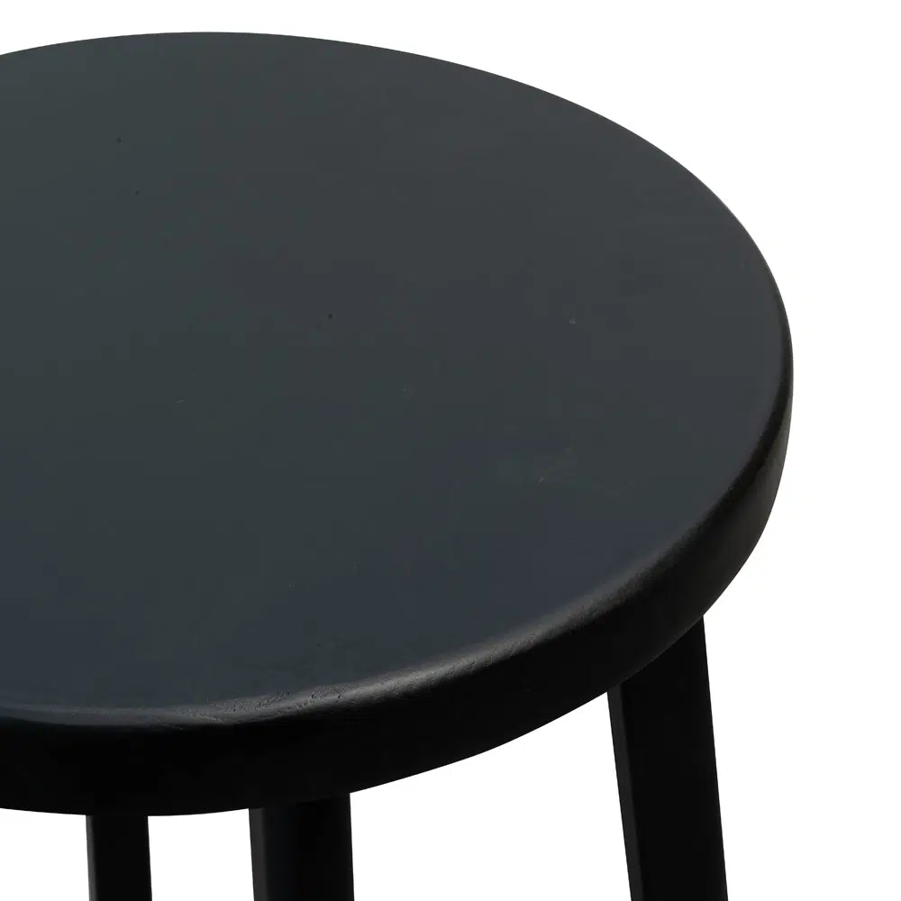 Black Timber Bar Stool – 65cm Modern Counter Seat
