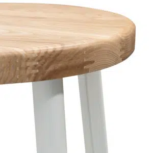Loni 65cm Bar Stool Natural Timber Seat White Frame Coastal Vibe