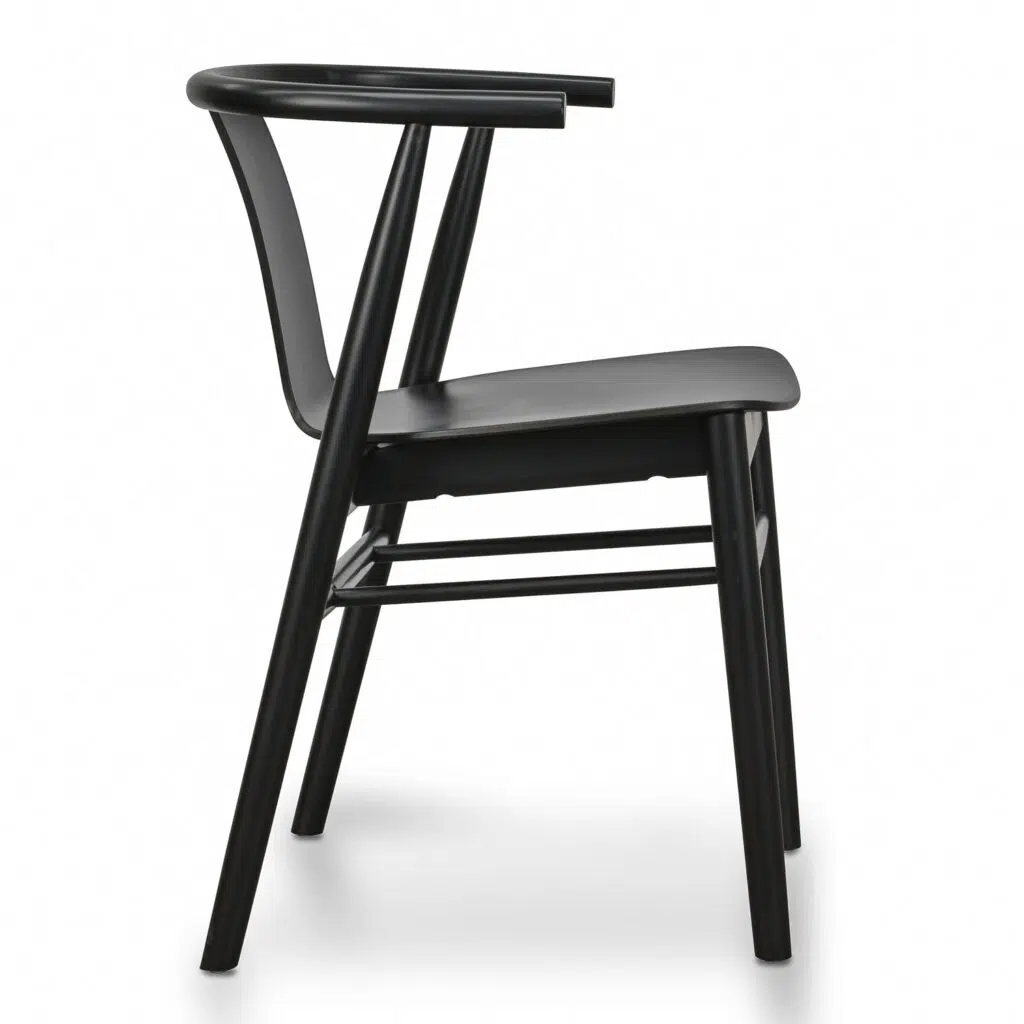 Kavi Dining Chair Black Shell Black Seat Set of 2 Modern Interior