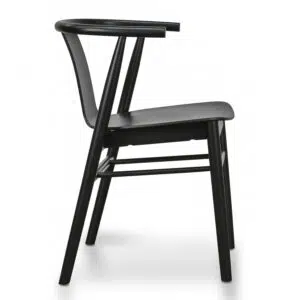 Kavi Dining Chair Black Shell Black Seat Set of 2 Modern Interior