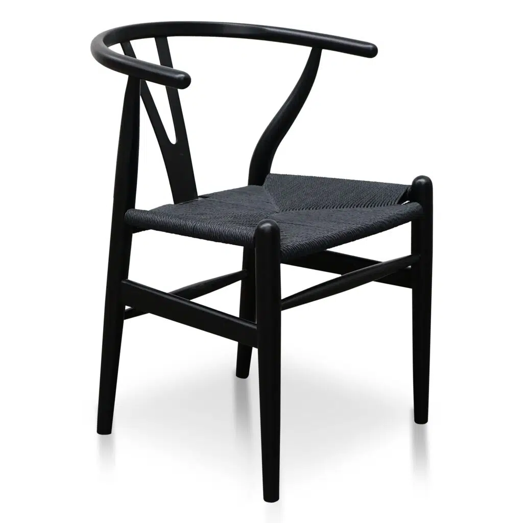 Orel Cord Dining Chair Full Black Set of 2 Modern Design