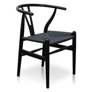 Orel Cord Dining Chair Full Black Set of 2 Modern Design