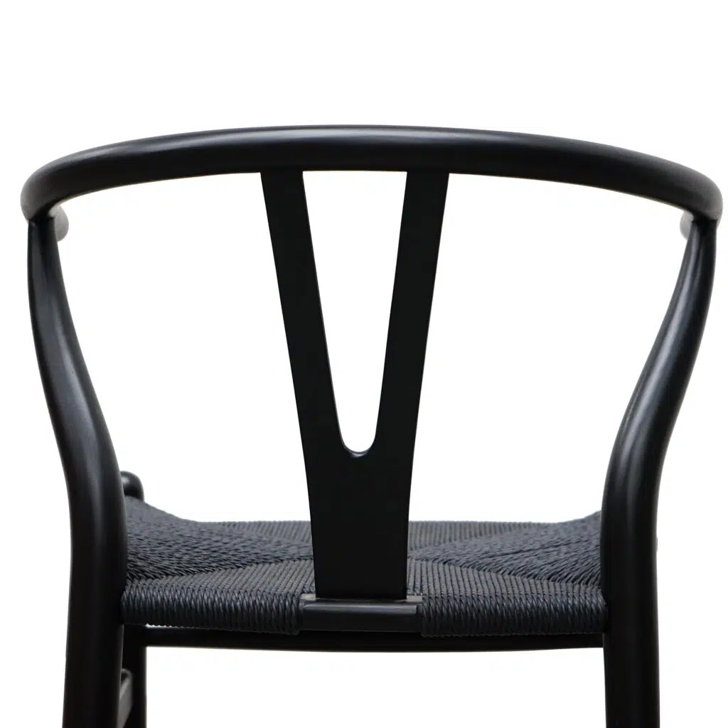 Orel Cord Dining Chair Full Black Modern Industrial Style
