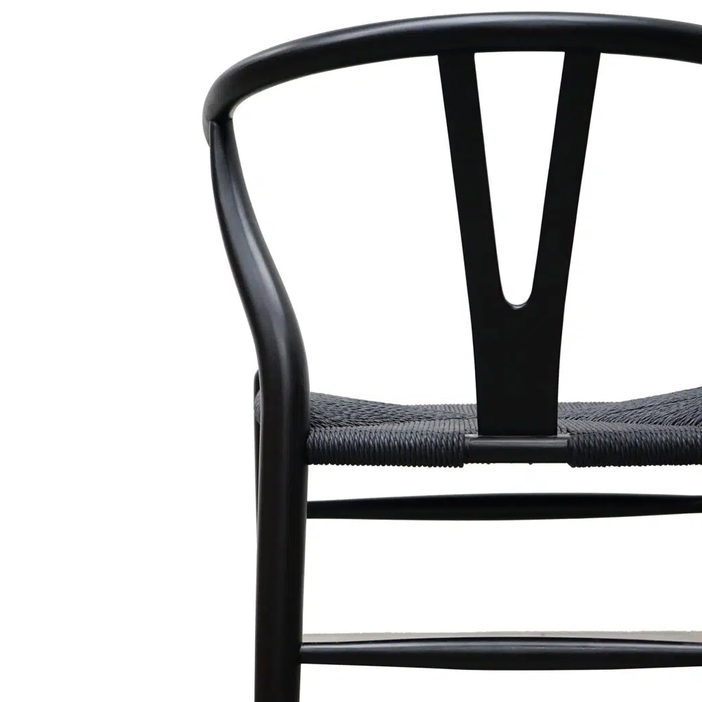 Orel Cord Dining Chair Full Black Set of 2 Modern Design