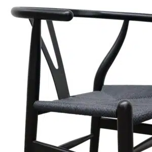 Orel Cord Dining Chair Full Black Modern Industrial Design