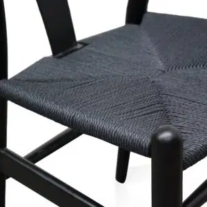 Orel Cord Dining Chair Full Black Set of 2 Timeless Modern Design