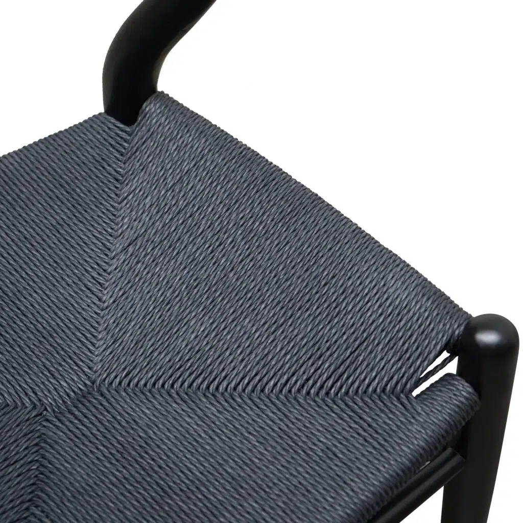 Orel Cord Dining Chair Full Black Modern Minimalist Industrial Design