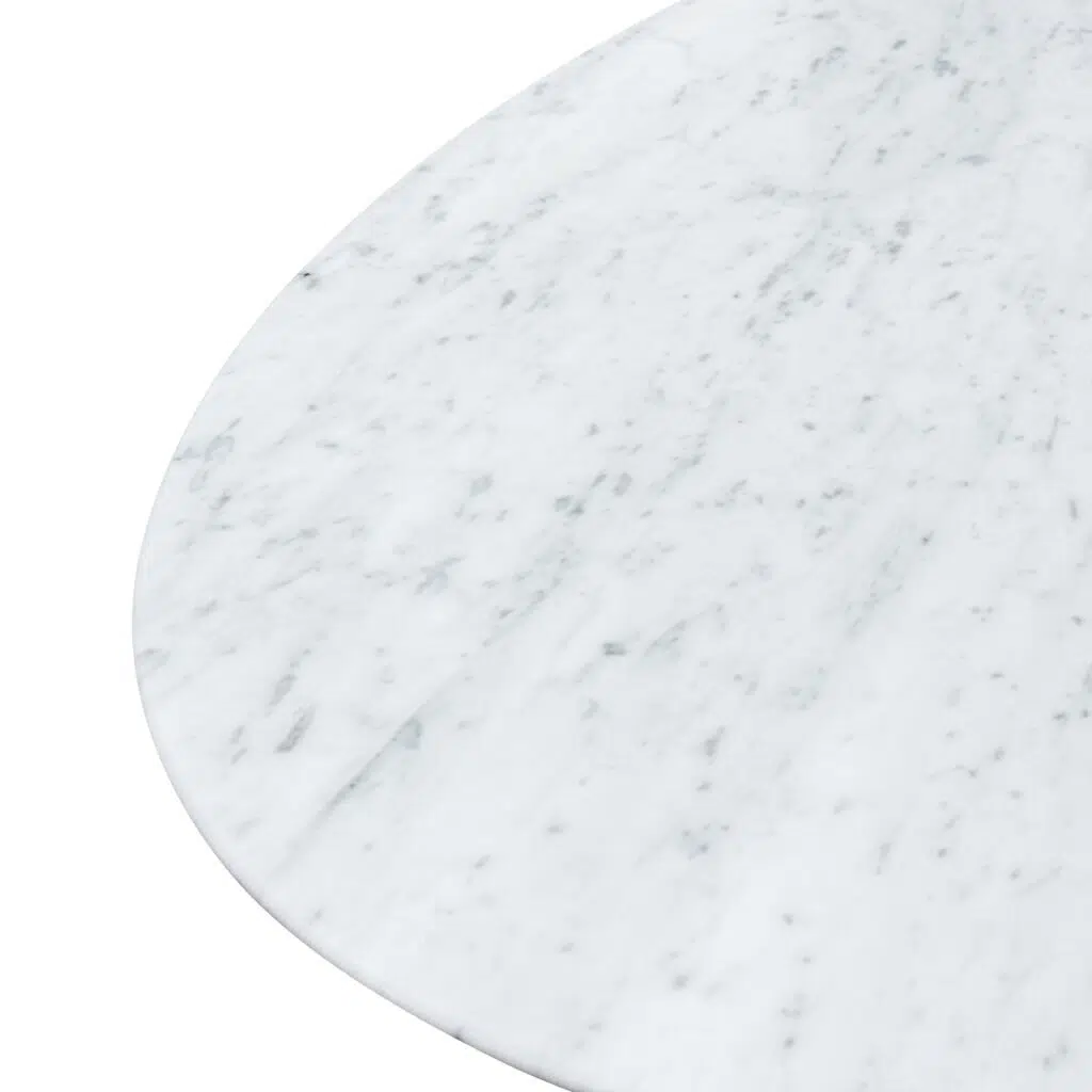 Firae 2m Oval Marble Dining Table with Black Base