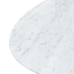 Firae 2m Oval Marble Dining Table with Black Base