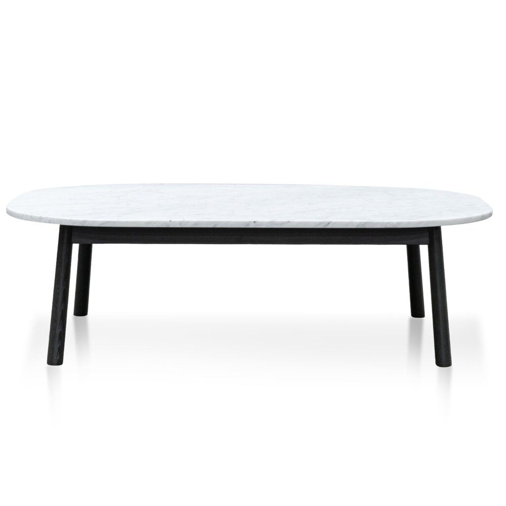 Peno 110cm Marble Coffee Table Black Base