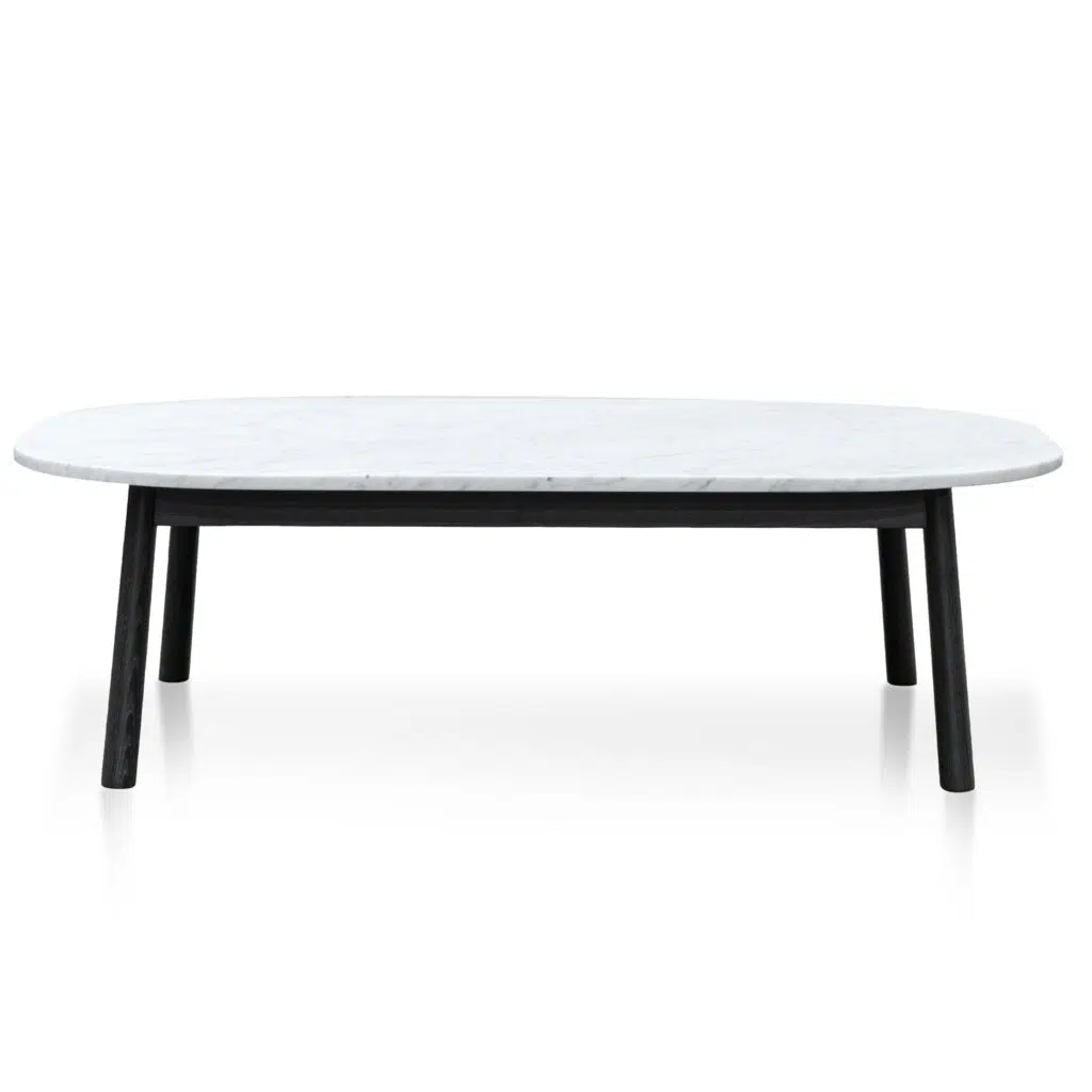 Peno 110cm Marble Coffee Table Black Base
