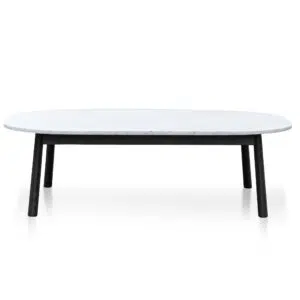 Peno 110cm Marble Coffee Table Black Base