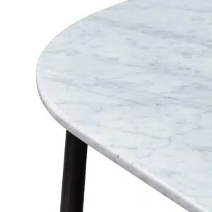 Modern 110cm Marble Coffee Table with Black Base