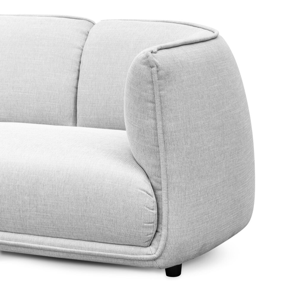 Ceno 3 Seater Fabric Sofa – Light Grey Texture Design