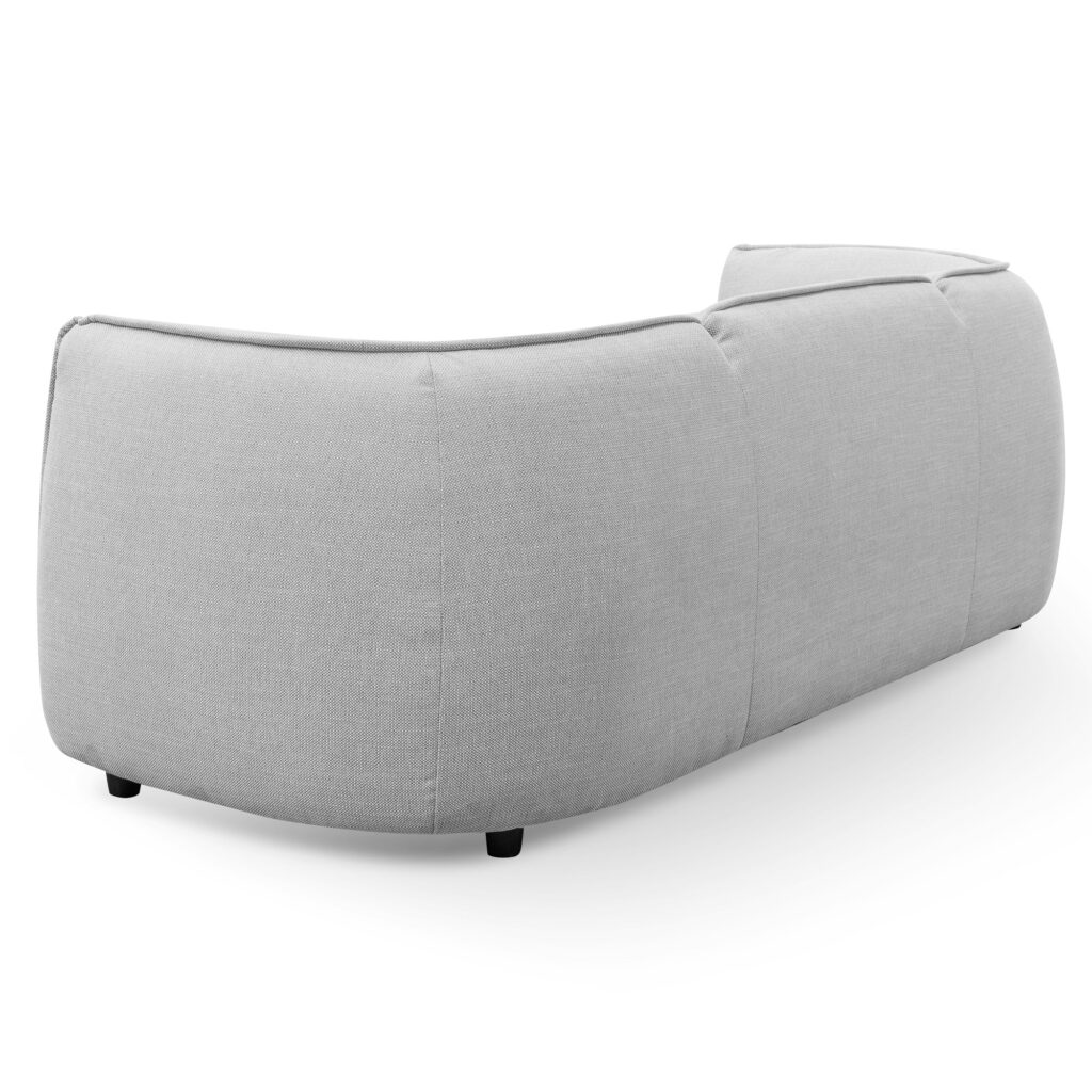 Ceno 3 Seater Fabric Sofa – Light Grey Textured Design for Modern Living