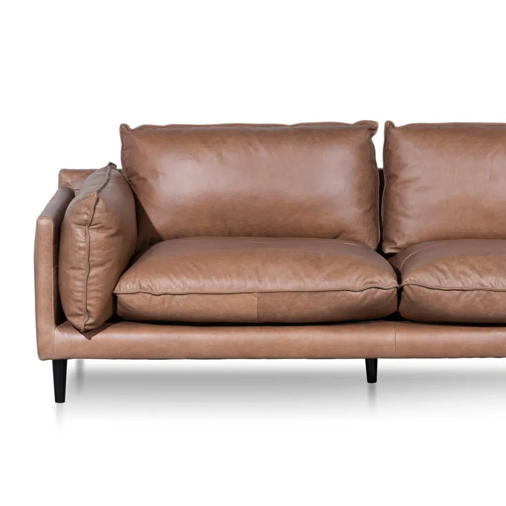 4 seater right chaise leather sofa saddle brown vintage