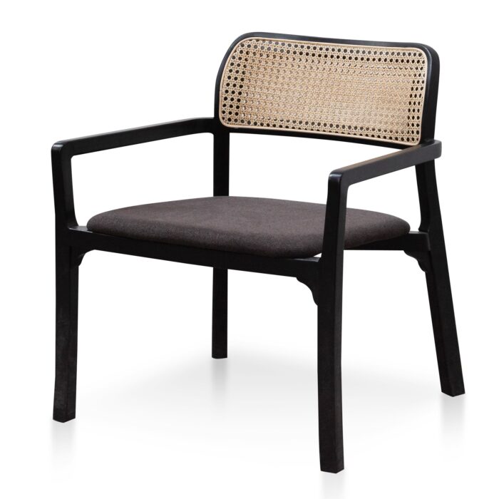 Anchor Grey Fabric Armchair with Black Legs - Coastal Style