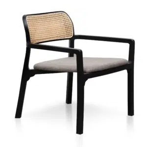 Nima Fabric Armchair Caramel Grey Black Legs