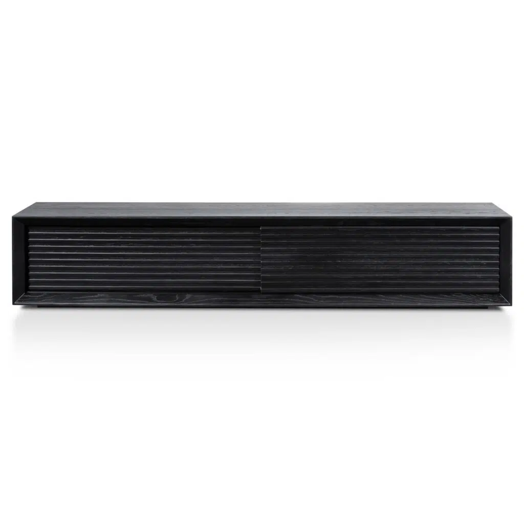 Risa 2.3m Black Oak Wooden TV Entertainment Unit