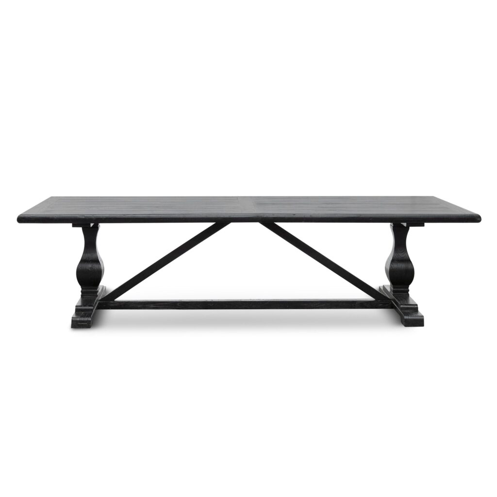 Neyo Reclaimed Dining Table Black 120cm Thick Top
