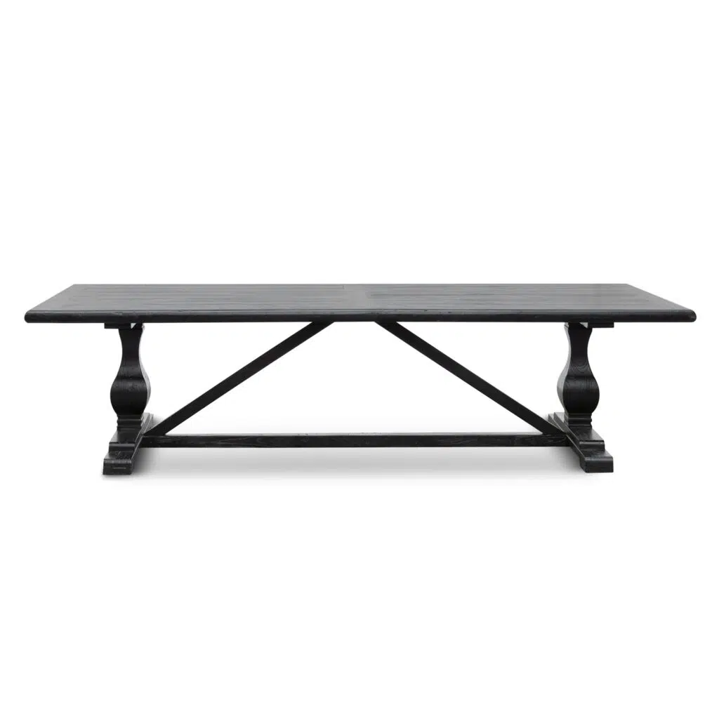 Neyo Reclaimed Dining Table Black 120cm Thick Top