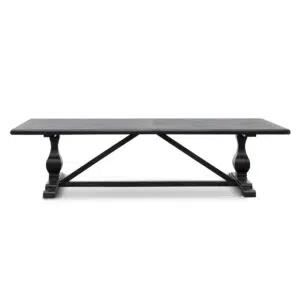 Neyo Reclaimed Dining Table Black 120cm Thick Top