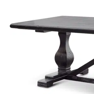 Reclaimed Elm Dining Table – Black, 3m, Thick Top, Industrial Style