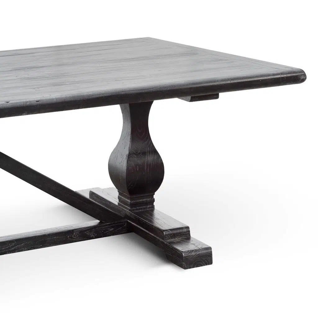 Neyo 3m Reclaimed Dining Table Black Thick Top Industrial Style