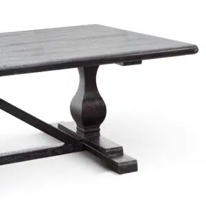 Neyo 3m Reclaimed Dining Table Black Thick Top Industrial Style