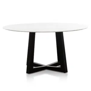 Black Marble Round Dining Table 1.5m Modern