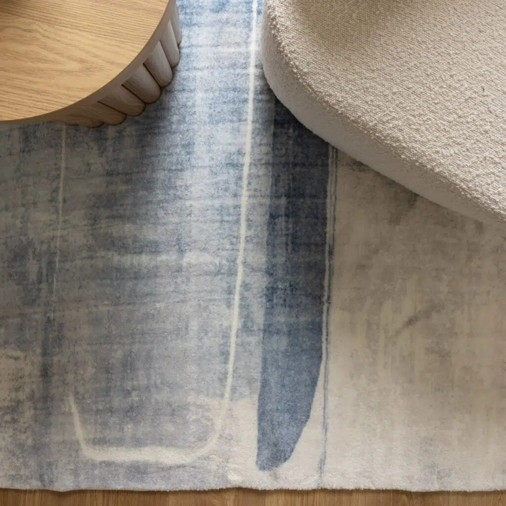 Cloud Abstract Blue Modern Living Solution Machine-Washable Rug