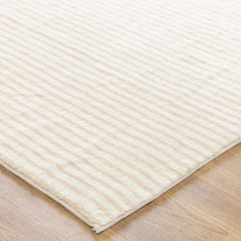Cloud Arches Cream Beige Rug - Modern neutral design, plush comfort, eco-friendly, durable, easy to care for.