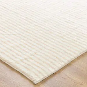 Cloud Arches Cream Beige Rug - Modern neutral design, plush comfort, eco-friendly, durable, easy to care for.
