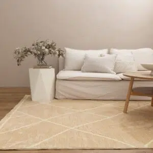 Elegant Modern Cloud Diamonds Beige Rug - Soft Comfort & Easy Care