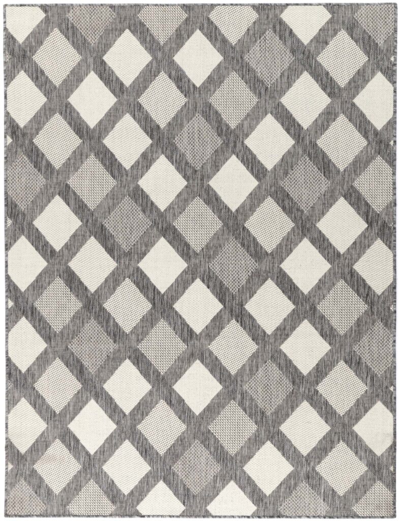Sisalo Diamond Rug - Low-Maintain, Durable Flatweave with Neutral Design
