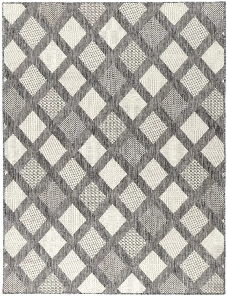Sisalo Diamond Rug - Low-Maintain, Durable Flatweave with Neutral Design