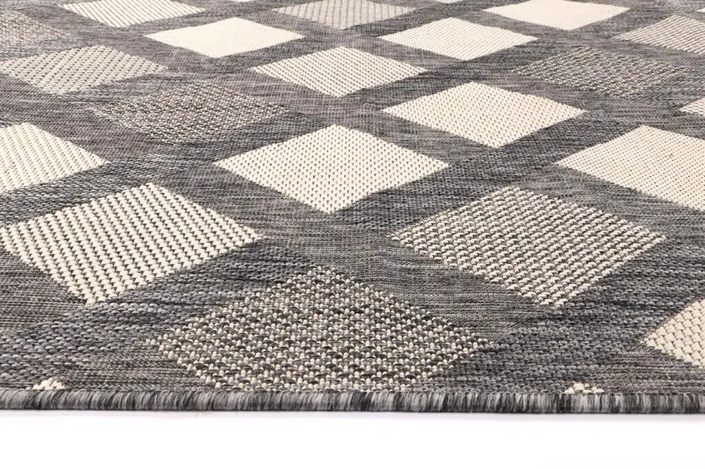 Sisalo Diamond Patterned Rug Low-Maintenance Flatweave Soil-Resistant Neutral Modern Living