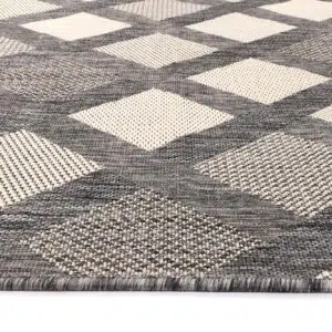 Sisalo Diamond Patterned Rug Low-Maintenance Flatweave Soil-Resistant Neutral Modern Living