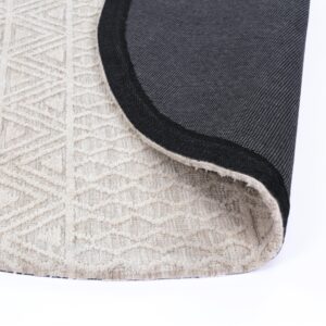 Amritsar Tessellations Cream Round Rug | Geometric Patterns, Durable Polyester, Versatile Interior