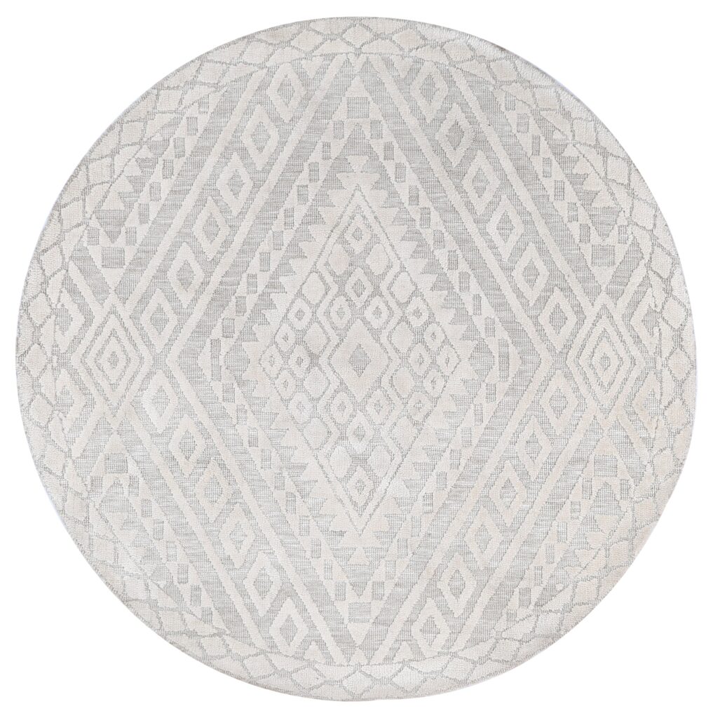 Amritsar Zalij Cream Round Rug - Timeless Design for Versatile Spaces | Premium Material, 9mm Pile Height