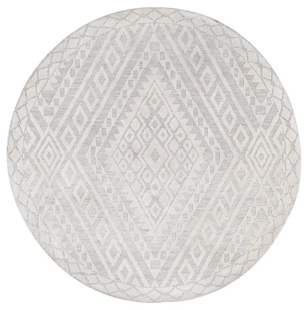 Amritsar Zalij Cream Round Rug - Timeless Design for Versatile Spaces | Premium Material, 9mm Pile Height