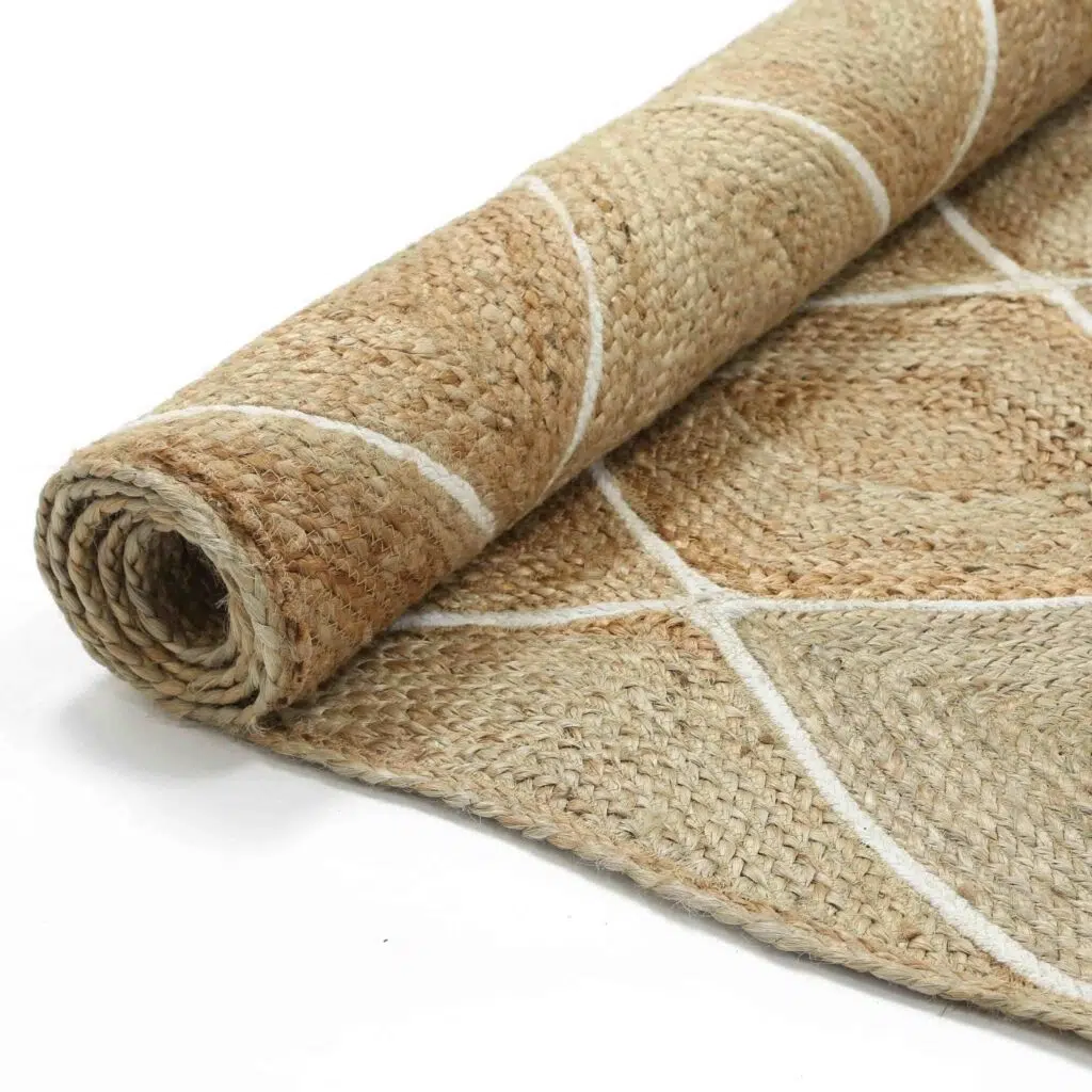 Handwoven Artisan Natural Diamond Rug with Geometric Patterns and Earthy Tones for Timeless Interiors