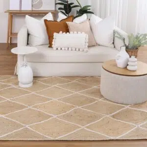 Artisan Natural Diamond Rug Handwoven - Timeless Elegance for Modern Living