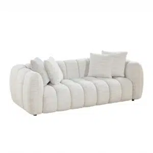 Aria Fabric 3 Seater Sofa Cream